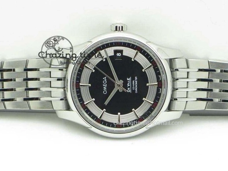 0226 De Ville Hour Vision Co-Axial 41mm SS V6F Best Edition Black Dial On SS Bracelet A BestValue 8277